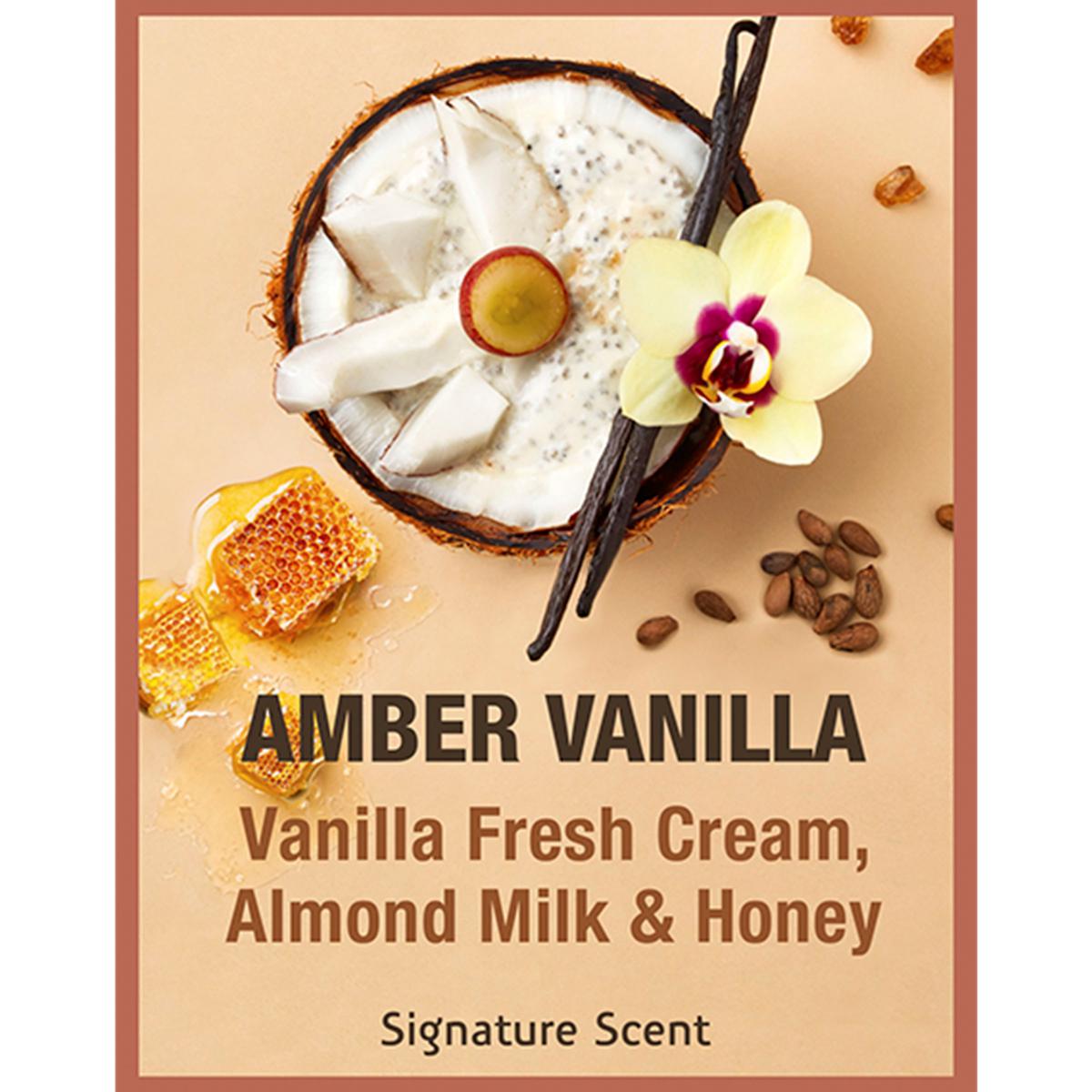 Tweak'd by Nature signature scent Amber Vanilla; vanilla fresh cream, almond milk and honey