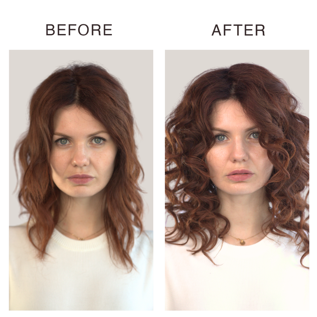 Before and After using the Get the Look: Perfect Curls Blow-Dry Set