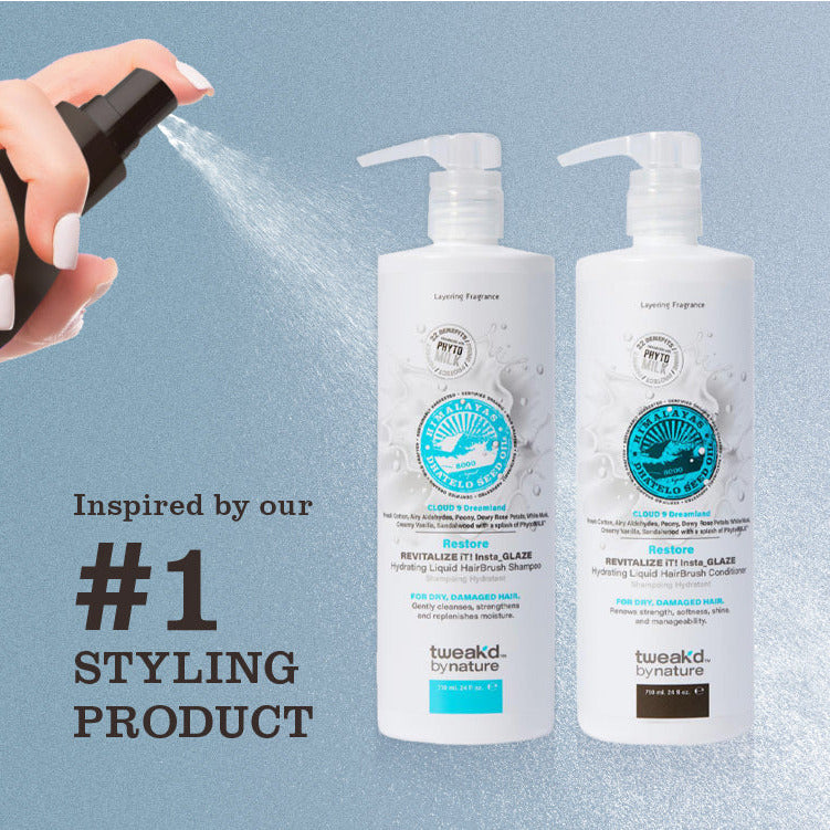 
                  
                    Inspired by our #1 Styling Product Cloud 9 Dreamland REVITALIZE iT! Insta Glaze Liquid Hairbrush Shampoo & Conditioner
                  
                
